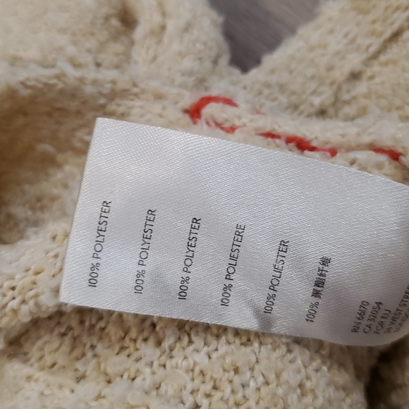 BDG women’s relaxed Cream V-Neck Sweater with Orange Trim Size L good condition - Picture 9 of 9